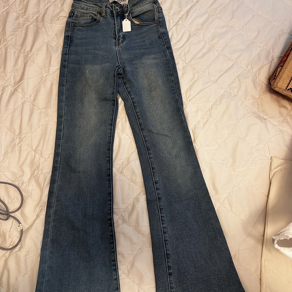 Stylish Women's Boot Cut Jeans in Dark Blue